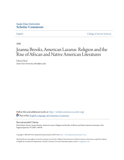 Joanna Brooks, American Lazarus: Religion and the Rise of African