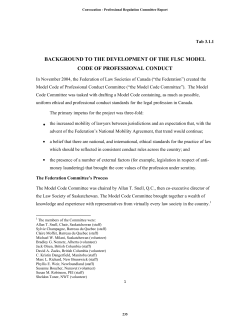 background to the development of the flsc model code of