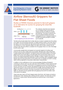 Airflow (Bernoulli) Grippers for Flat Sheet Foods