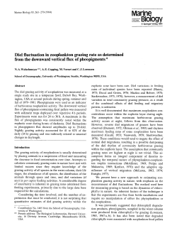 Diel fluctuation in zooplankton grazing rate as determined from the