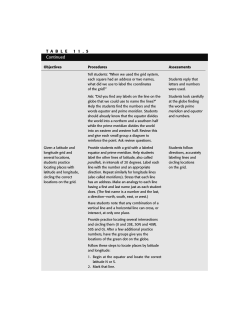 Table 11.5c: Learning Cycle: Latitude and Longitude