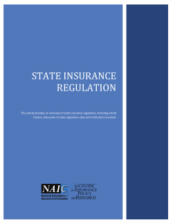 state insurance regulation - National Association of Insurance