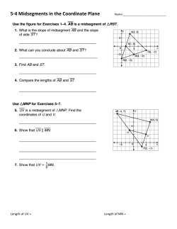 Midsegments in the Coordinate Plane Assignment
