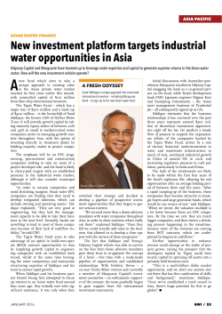 New investment platform targets industrial water