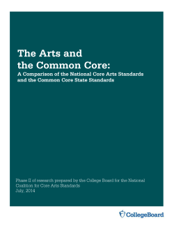 College Board Research - Arts and Common Core Phase II