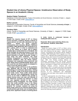 Student Use of Library Physical Spaces: Unobtrusive Observation of