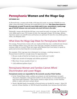 Pennsylvania Women and the Wage Gap
