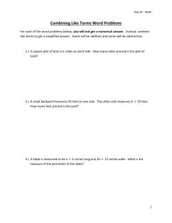 Combining Like Terms Word Problems