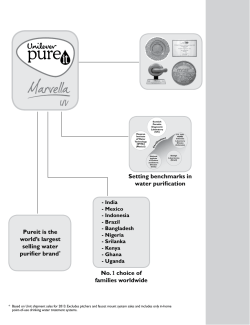 Setting benchmarks in water purification No. 1 choice of families