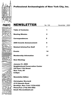 November - Professional Archaeologists of New York City