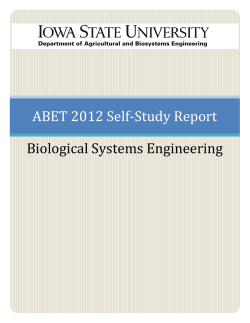 BSE ABET Self-study report - Agricultural and Biosystems Engineering