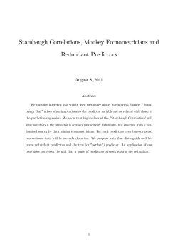 Stambaugh Correlations, Monkey Econometricians and Redundant