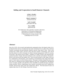 Boiling and Evaporation in Small Diameter Channels Abstract