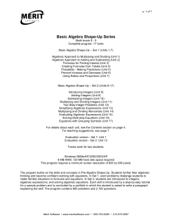 Basic Algebra Shape-Up Series