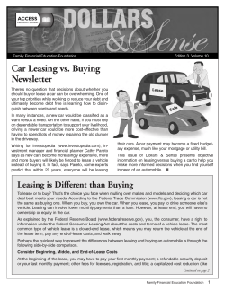 Car Leasing vs. Buying Newsletter