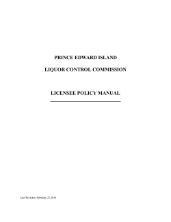 prince edward island liquor control commission licensee policy