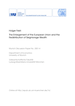 Holger Feist: The Enlargement of the European Union and the