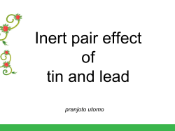Inert pair effect of tin and lead