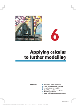 6. Applying Calculus to Further Modelling