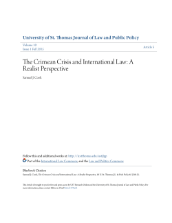 The Crimean Crisis and International Law: A