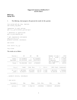 Suggested Answers, Problem Set 2