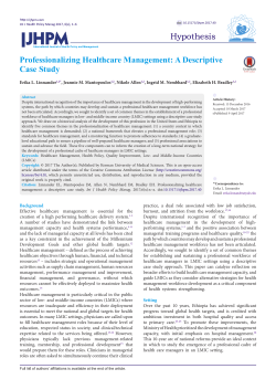 - International Journal of Health Policy and Management