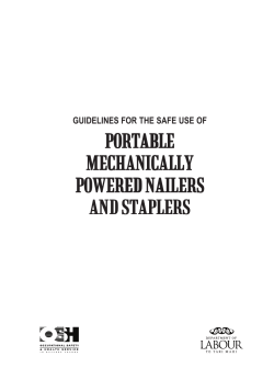 Nailers and Staplers - Guidelines for the Safe Use of