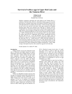 Survival of walleye eggs in Upper Red Lake