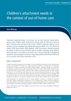 Children`s attachment needs in the context of out-of