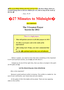 27 Minutes to Midnight [Prayers] for 2012