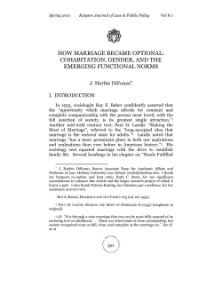 how marriage became optional: cohabitation, gender