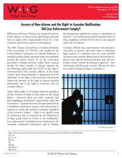 Arrests of Non-citizens and the Right to Consular Notification: Did