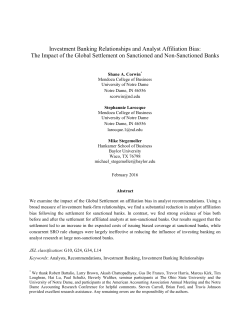 Investment Banking Relationships and Analyst Affiliation Bias: The
