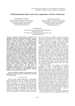 Self-Determination Theory and Career aspirations: A Review