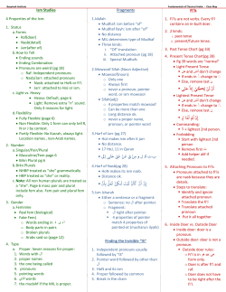 Ism Studies Fragments Fi`ls 4 Properties of the Ism