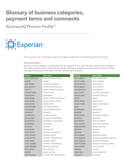 Glossary of business categories, payment terms