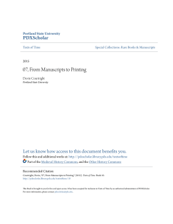 07, From Manuscripts to Printing - PDXScholar