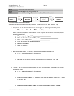 Stoichiometry Intro - Anoka
