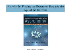 Activity 26 - Finding the Expansion Rate and Age of