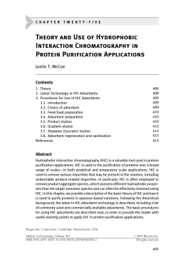 Theory and Use of Hydrophobic Interaction Chromatography in