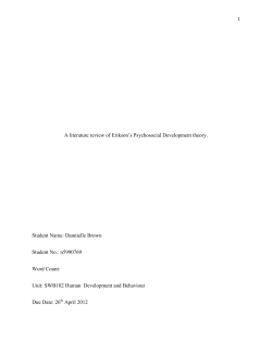 A literature review of Erikson`s Psychosocial Development theory