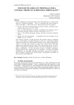 four south africans` proposals for a central theme to