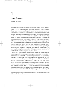 Laws of Nature - University of Pittsburgh Press
