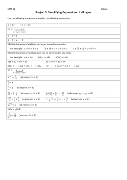 Project 5: Simplifying Expressions of all types