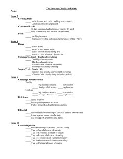 The Jazz Age: Totally 10 Rubric