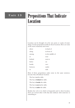 Prepositions That Indicate Location