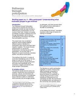 Briefing paper 4 Why participate