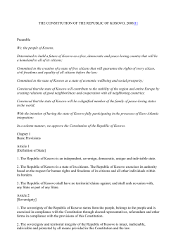 THE CONSTITUTION OF THE REPUBLIC OF KOSOVO of 2008