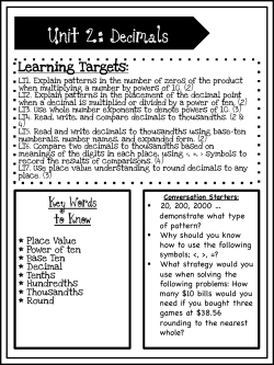 Unit 2: Decimals - Warren County Schools