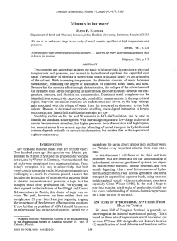 Minerals in hot waterr - Mineralogical Society of America